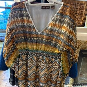 Speed Control Multicolor Kaftan Knee Length Dress--Medium